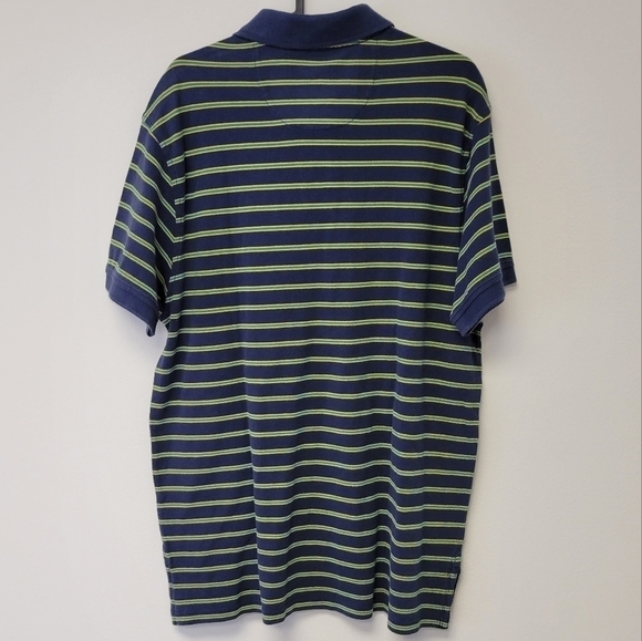 Cremieux Polo Shirt Navy Stripe M - Picture 2 of 5